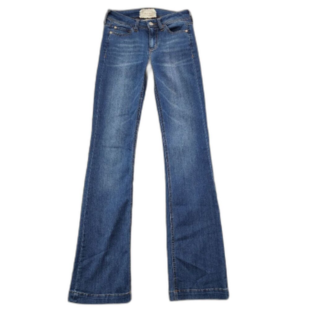 Altar'ed StateJeans Women 24/0 Blue Denim Mid Rise Pant Flare Stretch Plain Jane